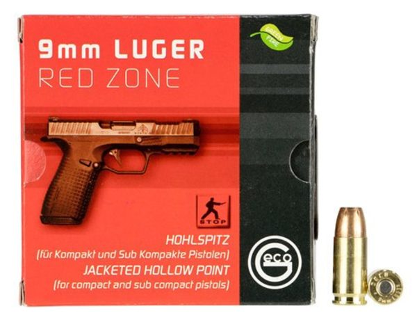 Geco 9mm 124gr JHP Red Zone, 20rd Box