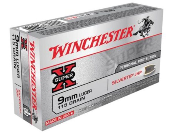 Winchesterchester Super X 9mm Silvertip HP 115gr, 50rd Box