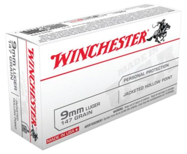 Winchester 9mm, 147 Gr, JHP, 50rd Box