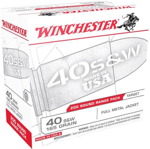 Winchester 40 SW Range Pack 165 g Full Metal Jacket 200rd/Pack