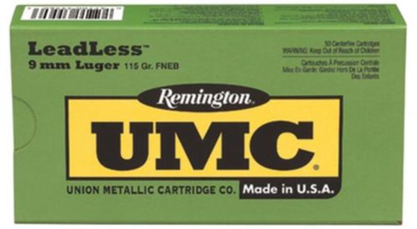 Remington UMC 9mm Flat Nose Enclosed Base 124gr, 50Box/10Case