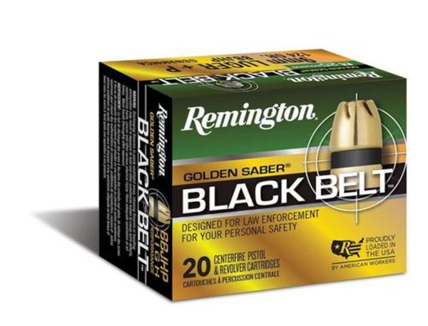 Remington Golden Saber Black Belt 9mm 124gr, Jacketed Hollow Point 20rd Box