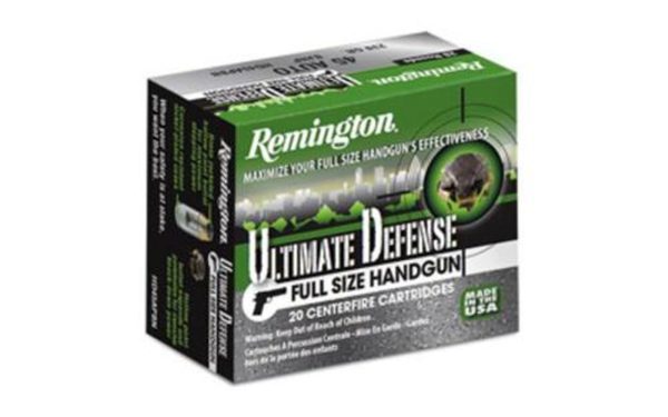 Remington Ultimate Defense 9mm 147gr, Brass Jacket Hollow Point, 20rd Box