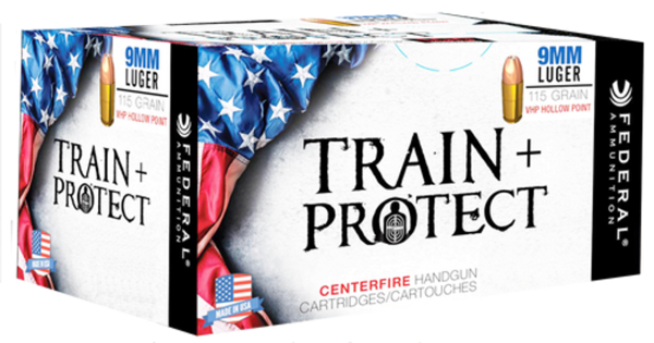 Federal Train and Protect 9mm 115gr, Verstile Hollow Point (VHP), 50rd Box