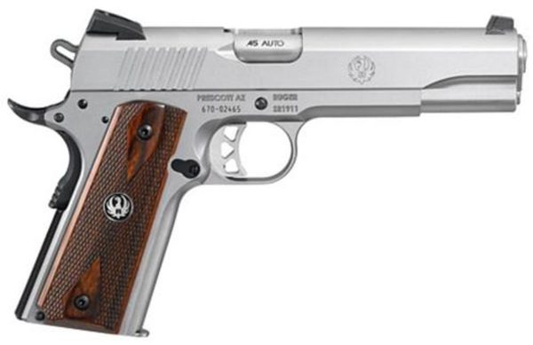 Ruger SR1911, 45 ACP, Novak Sights, SS, Wood Grips