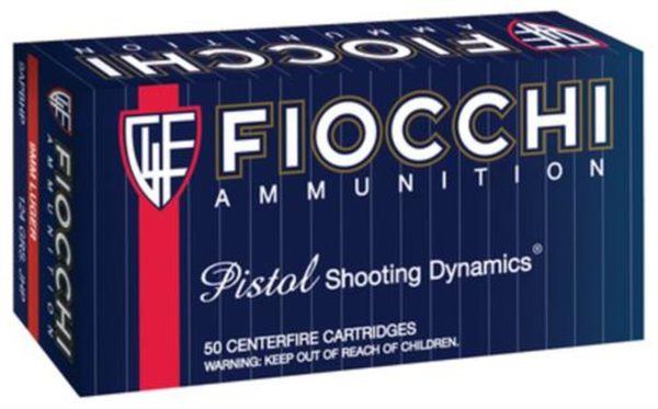 Fiocchi Shooting Dynamics 9mm 124gr, Jacketed Hollow Point 50rd Box