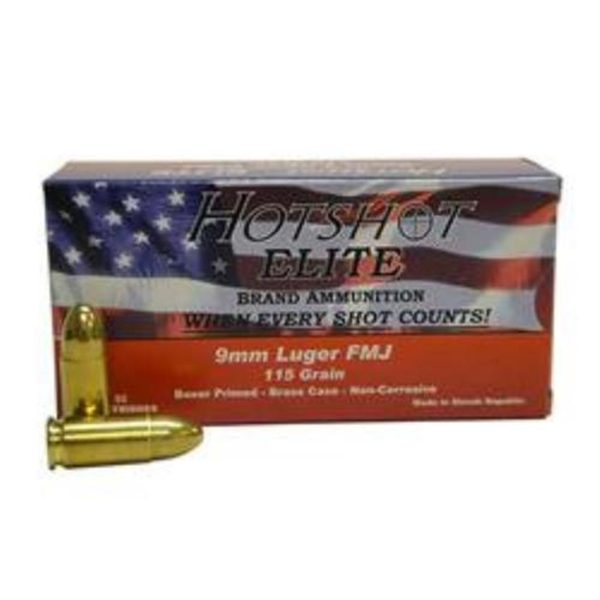 Century Hotshot Elite 9mm, 115 Gr, FMJ, 50rd/box