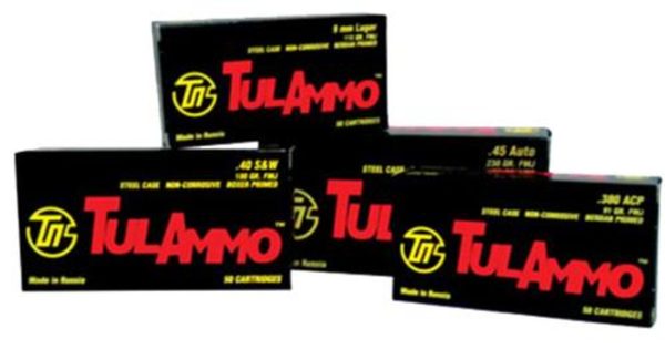 Tulammo .40 SW 180gr, Full Metal Jacket, Steel Case, 50rd Box