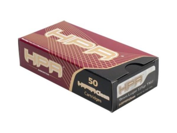 HPR Ammunition Hyperclean 9mm 115 Gr, Total Metal Jacket, 50rd/Box