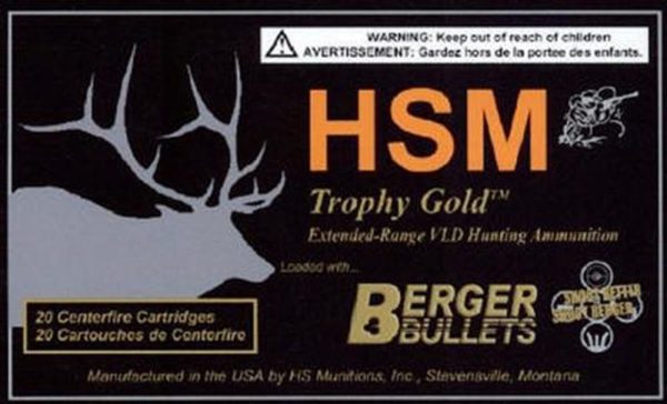 HSM .308 Win, Berger Match Hunting, 185 Gr, 20rd Box