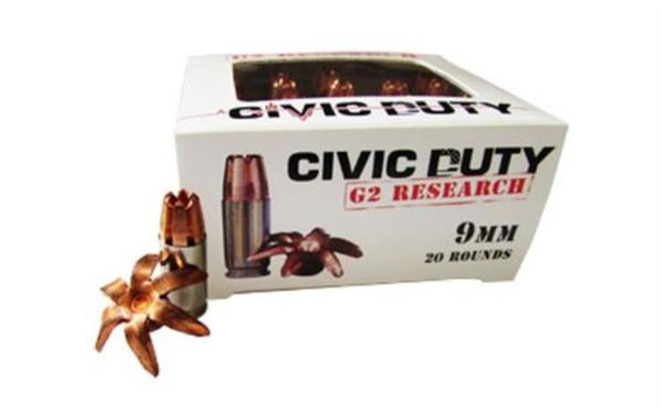 G2 Research Civic Duty 9mm 100gr, Hollow Point 20rd Box