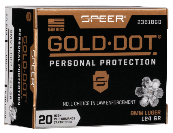 Speer Speer Gold Dot Personal Protection 9mm, 124gr, Hollow Point, 20rd Box