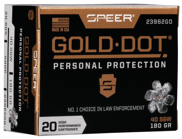 Speer Speer Gold Dot Personal Protection .40 S&W, 180gr, Hollow Point, 20rd Box