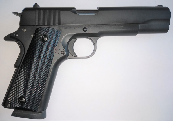 SDS Imports 1911 A1 Service 45 ACP 5" 8+1 Black Cerakote Black Cerakote Steel Slide Black Polymer Grip