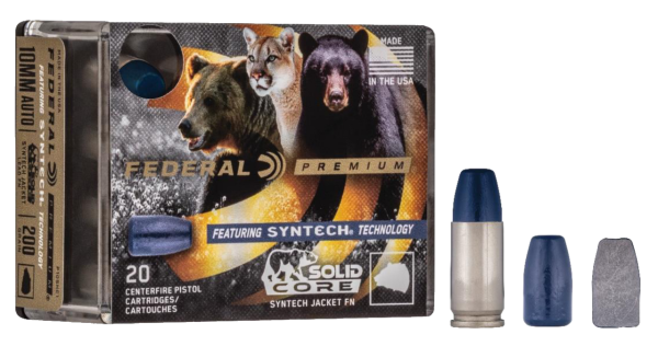 Federal Premium Hunting 9mm +P, 147gr, Solid Core Synthetic Flat Nose, 20Bx/10Cs