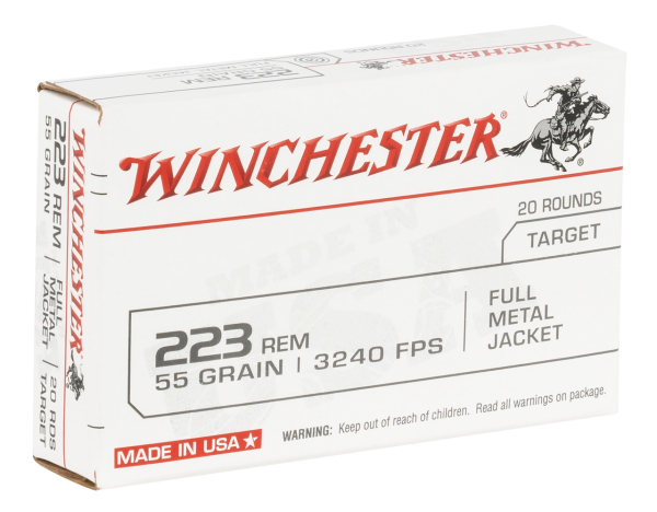 Winchester USA .223 Rem, 55gr, Full Metal Jacket, 20rd Box