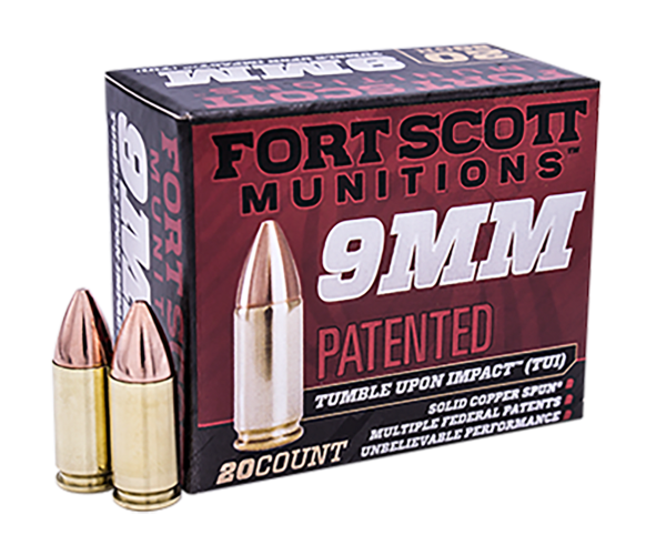 Fort Scott TUI 9mm, 115gr, TPD-9 Coating, Solid Copper Spun, 20rd Box