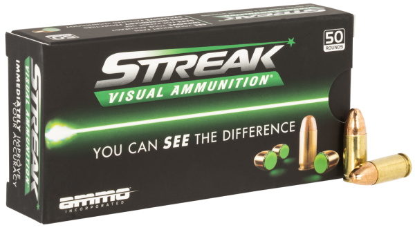 Ammo Inc Streak Visual (GREEN) 9mm, 124gr, TMC, 50Bx/20Cs