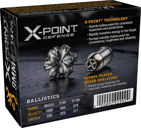 Browning X-Point Defense 9mm, 147gr, 20rd Box - Image 2