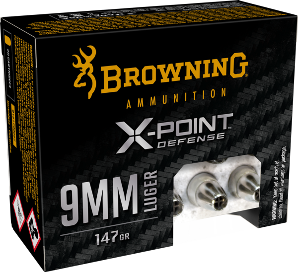 Browning X-Point Defense 9mm, 147gr, 20rd Box