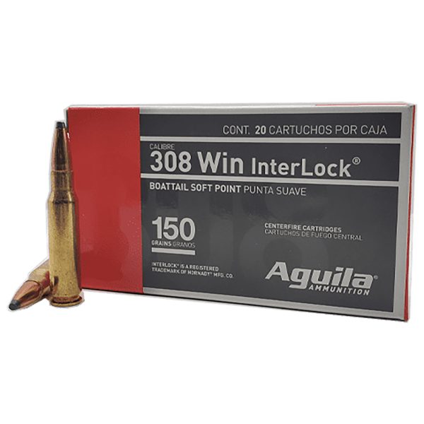 Aguila 308 Winchester, 150gr, Boat Tail Soft Point, 20rd Box