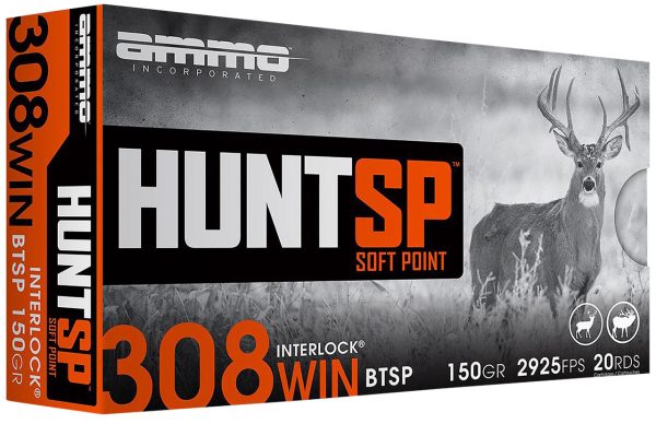 Ammo Hunt SP 308 Winchester, 150gr, Soft Point, 20rd Box