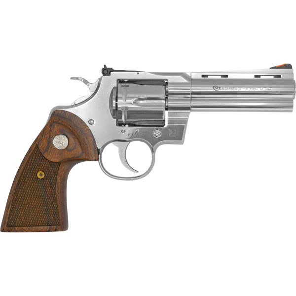 Colt Python 357 Magnum, 4.25" Barrel, Stainless Frame, Walnut Grips, 6rd - Image 2