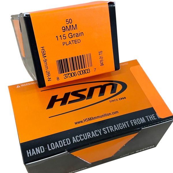 HSM Training 9mm, 115gr, Plated RN, 50rd Box