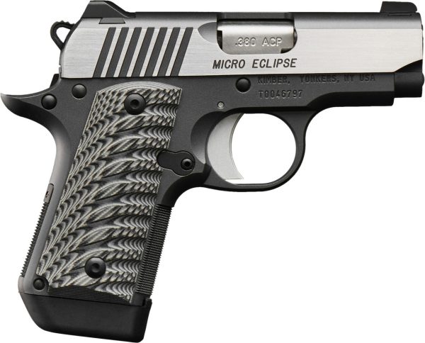 Kimber Micro Eclipse 380 ACP, 3.15" Barrel, Black Frame, Silver Slide, 7rd