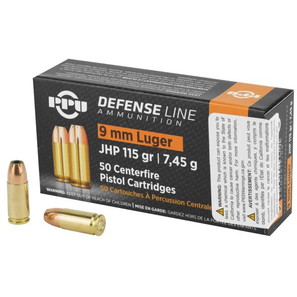 Prvi Partizan Defense 9mm, 115gr, Jacketed Hollow Point, 50rd Box