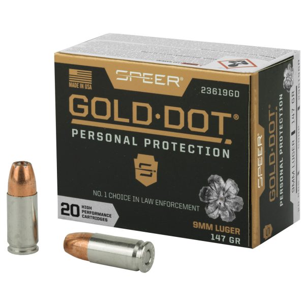 Speer Gold Dot Personal Protection 9mm, 147gr, Hollow Point, 20rd Box