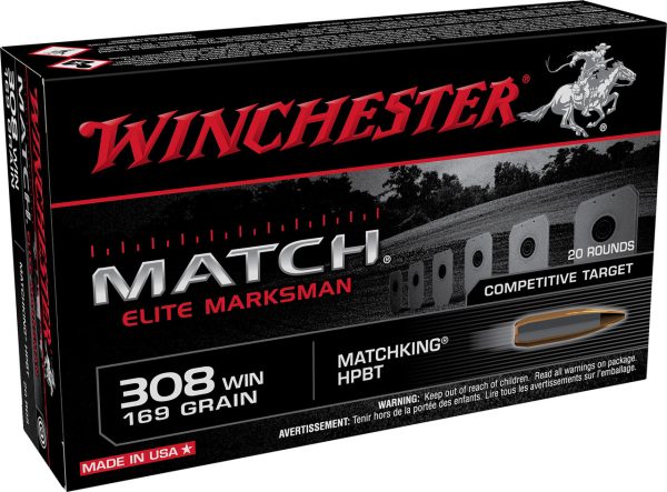 Winchester Match Elite Marksman 308 Winchester, 169gr, SMBTHP 20rd Box