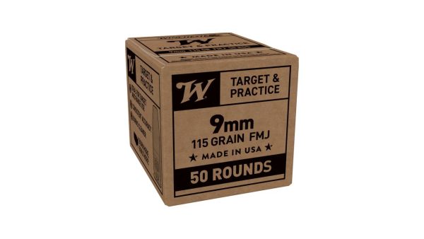 Winchester Target & Practice 9mm, 115gr, Full Metal Jacket, 50rd Box