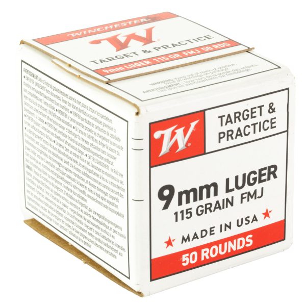 Winchester USA White Box 9mm, 115gr, Full Metal Jacket, 50rd Box - Image 2