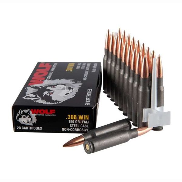 Wolf Polyformance .308 Win, 150gr, FMJ, Steel Case, 20rd Box